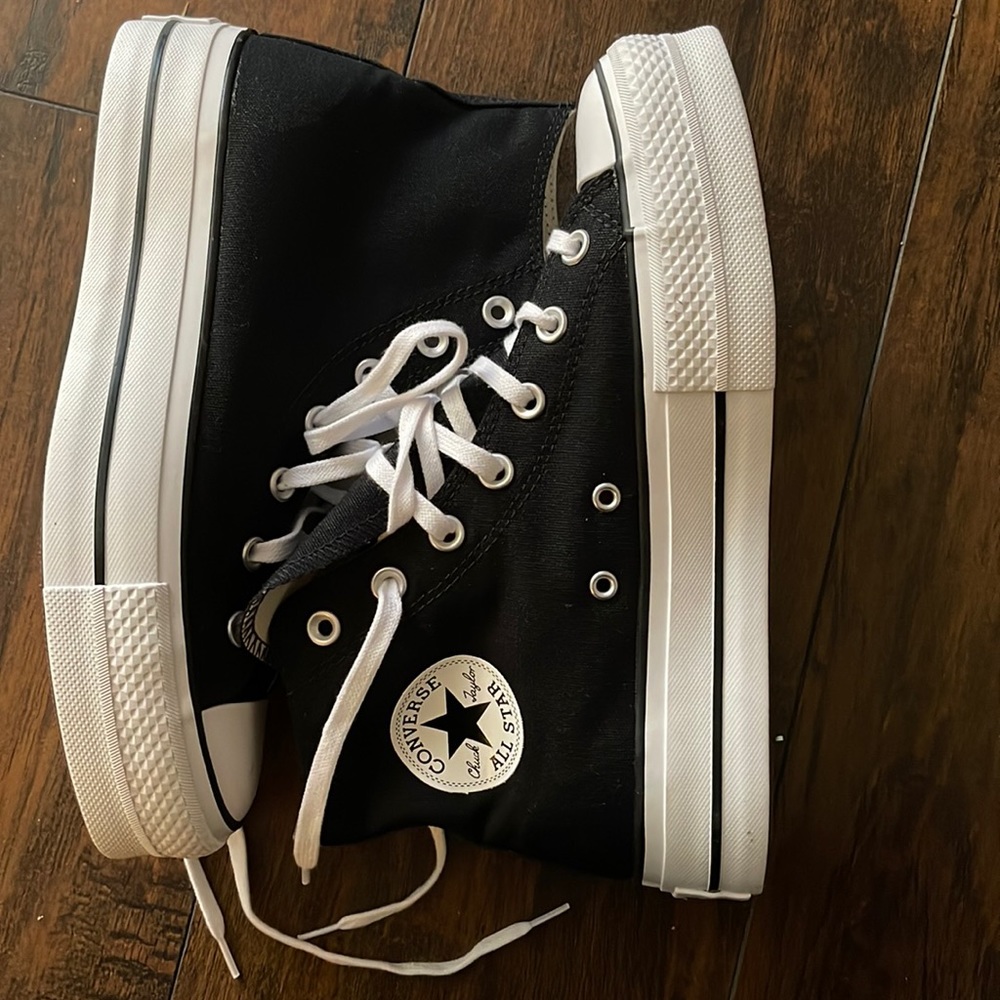 Hi-Top Black Platform Converse- Brand New